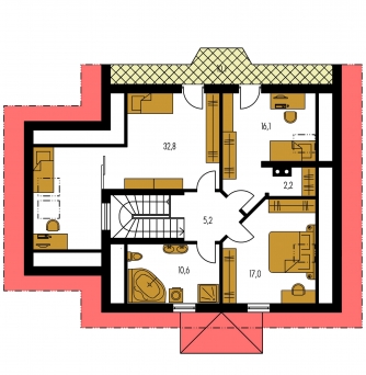 Floor plan of second floor - KLASSIK 125 BRNO